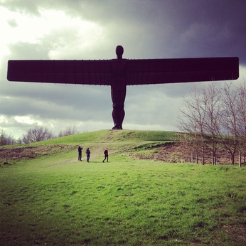 The huge Angel of the North